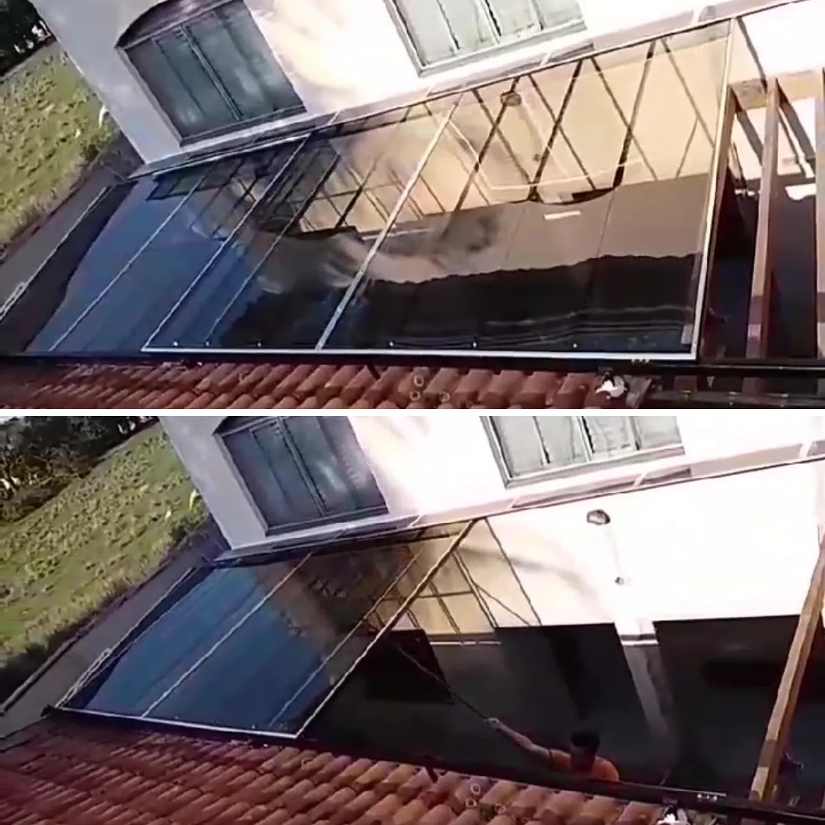 Cobertura Retrátil Policarbonato/Telha/Vidro em Mauá SP — Cobertura em quintal residencial coberto
